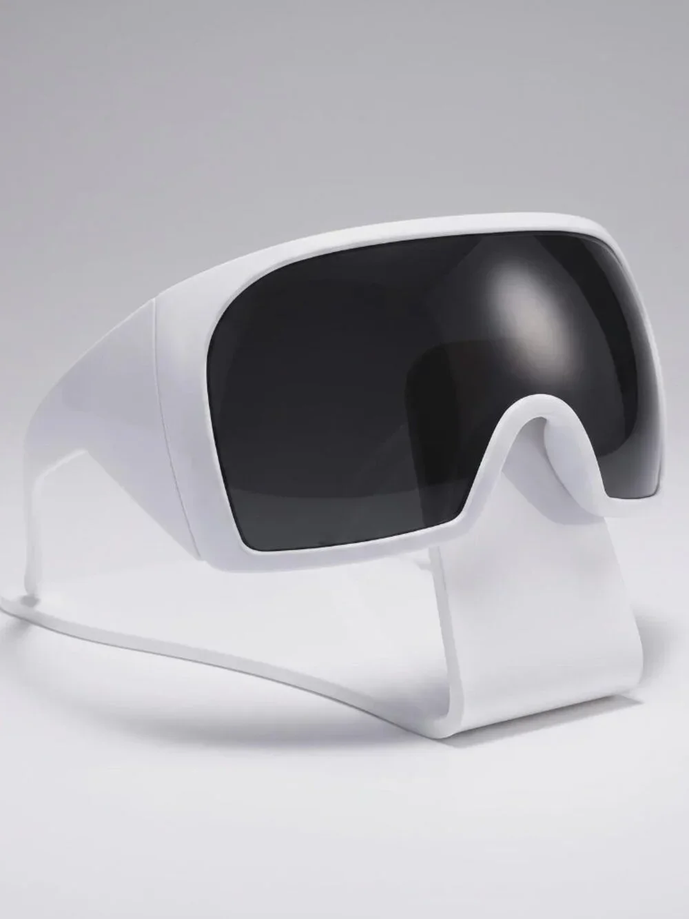 White Futuristic Oversized Shield Sunglasses